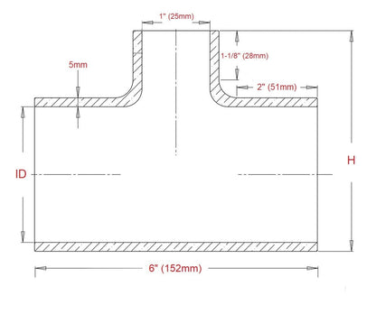 HPS Performance Products HPS 2-3/4" Silicone T Hose Coupler Adapter with 1" Branch