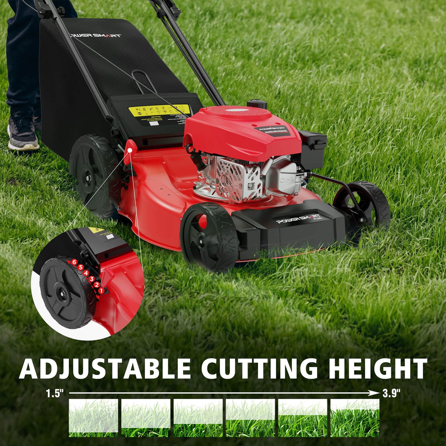 PowerSmart 21 " 170cc Gas Self-Propelled Lawn Mower V8721S